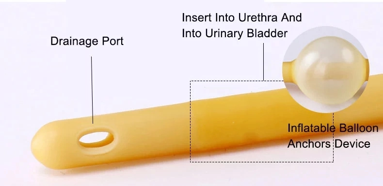 Disposable Sterile 2 Way 3 Way Latex Foley Urinary Catheter From 6fr to 26fr Medical Use