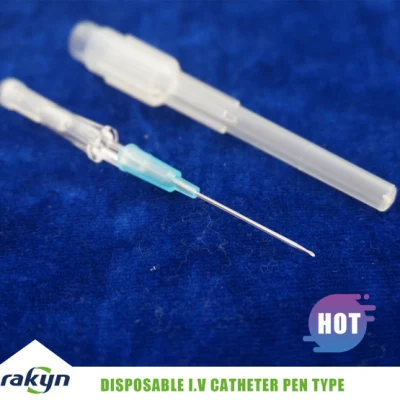 Penna medica monouso come cannula I.V, cannula endovenosa 14G, 16g, 18g, 20g, 22g, 24G